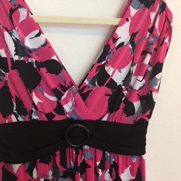 Black and Pink Floral Dress - Picture 1 of 5